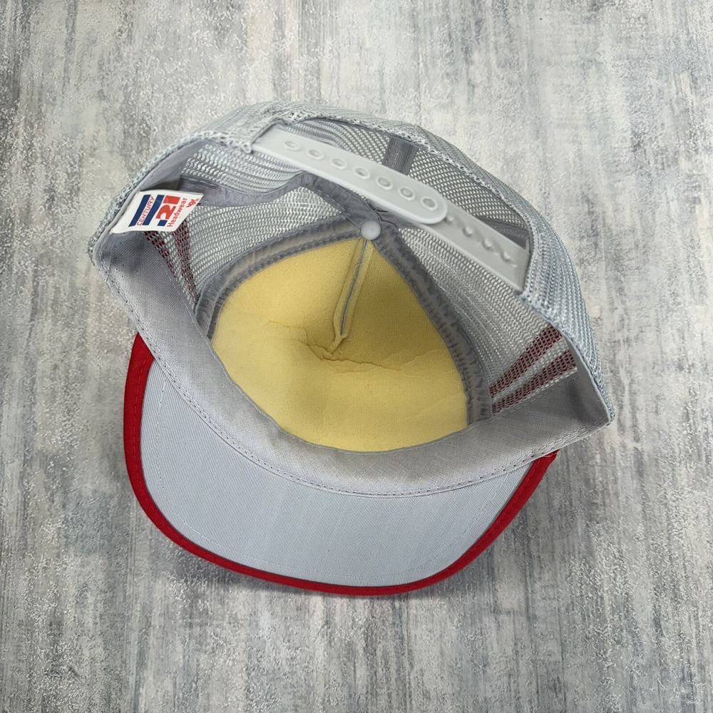 City Of Swift Current 75 Years 3 Three Stripe Trucker Mesh SnapBack Vtg Hat Cap - Picture 7 of 9